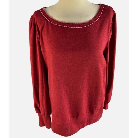 Envy's Tree The Haven Womens Large Red Top Scoop Neck Long Sleeve - Picture 1 of 11